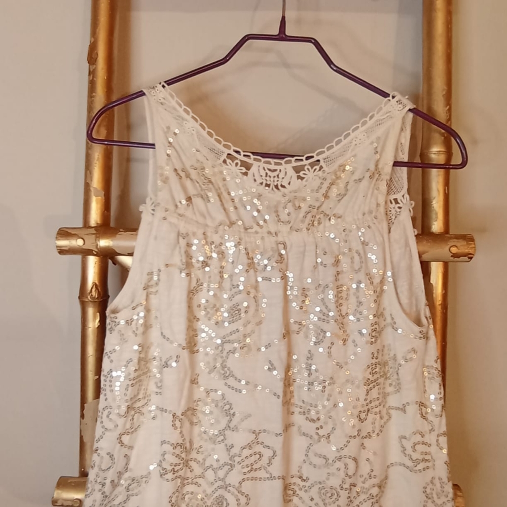 Macrame Sequin Boho Top - Picture 9 of 15